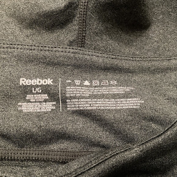 Reebok Women's Cropped Leggings Gray Pink Yoga‎ Capri Pant Logo Size Large - Picture 5 of 5